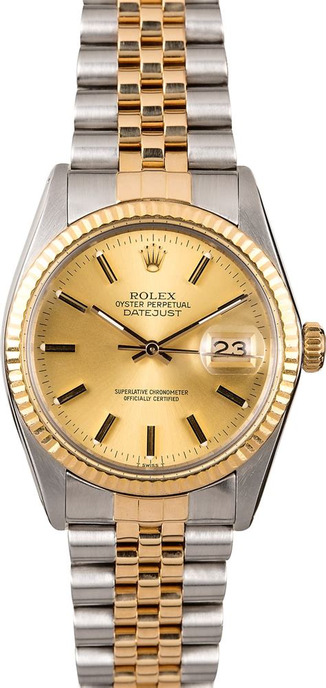 rolex mens two tone steel and gold datejust 16013|rolex model 16013 value.